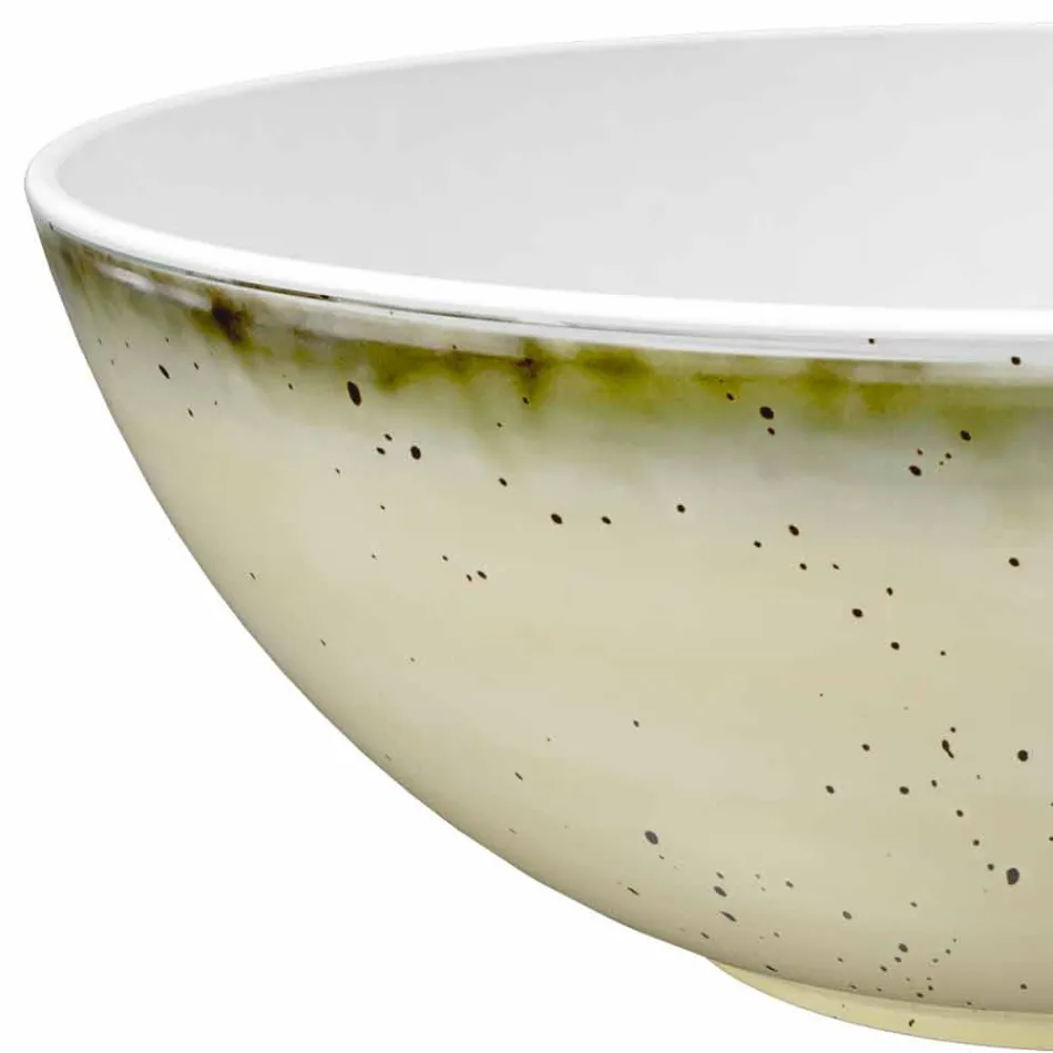 Service 6 Ice Cream Bowls and 2 Bowls in Colored Porcelain - Rurolo Viadurini