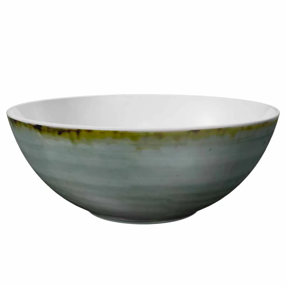 Service 6 Ice Cream Bowls and 2 Bowls in Colored Porcelain - Rurolo Viadurini