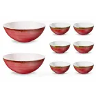 Service 6 Ice Cream Bowls and 2 Bowls in Colored Porcelain - Rurolo Viadurini