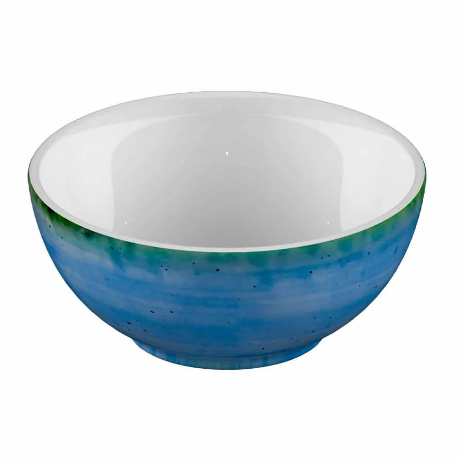 Service 6 Ice Cream Bowls and 2 Bowls in Colored Porcelain - Rurolo Viadurini