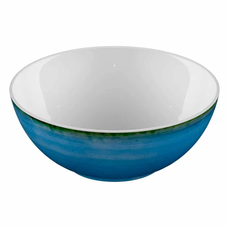 Service 6 Ice Cream Bowls and 2 Bowls in Colored Porcelain - Rurolo Viadurini