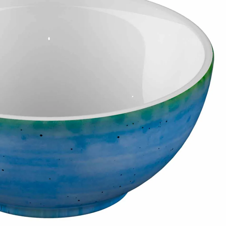 Service 6 Ice Cream Bowls and 2 Bowls in Colored Porcelain - Rurolo Viadurini