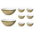 Service 6 Ice Cream Bowls and 2 Bowls in Colored Porcelain - Rurolo Viadurini