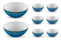 Service 6 Ice Cream Bowls and 2 Bowls in Colored Porcelain - Rurolo