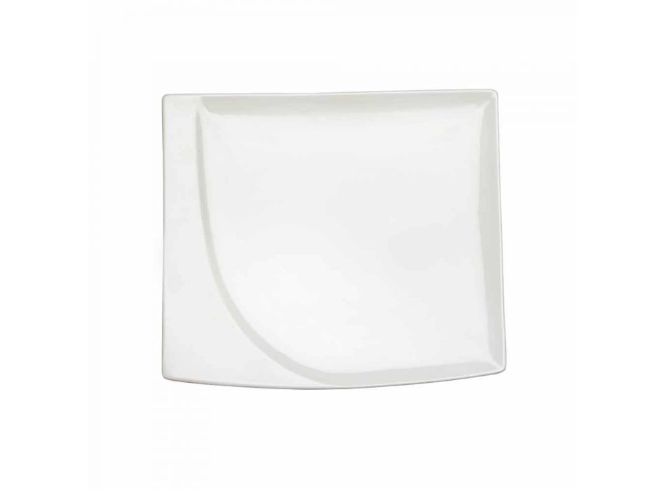 Aperitif Service 12 Pieces Modern White Porcelain Design Plates - Nalah
