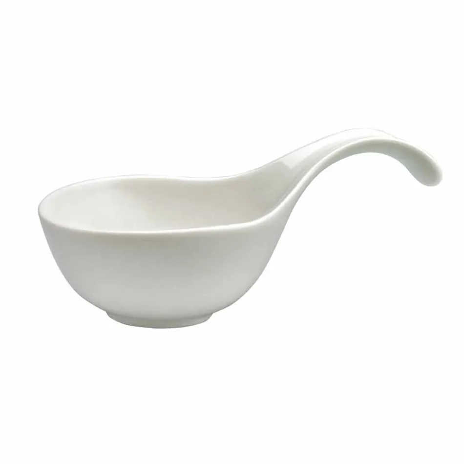 Aperitif Service 12 Pieces Modern White Porcelain Design Plates - Nalah Viadurini