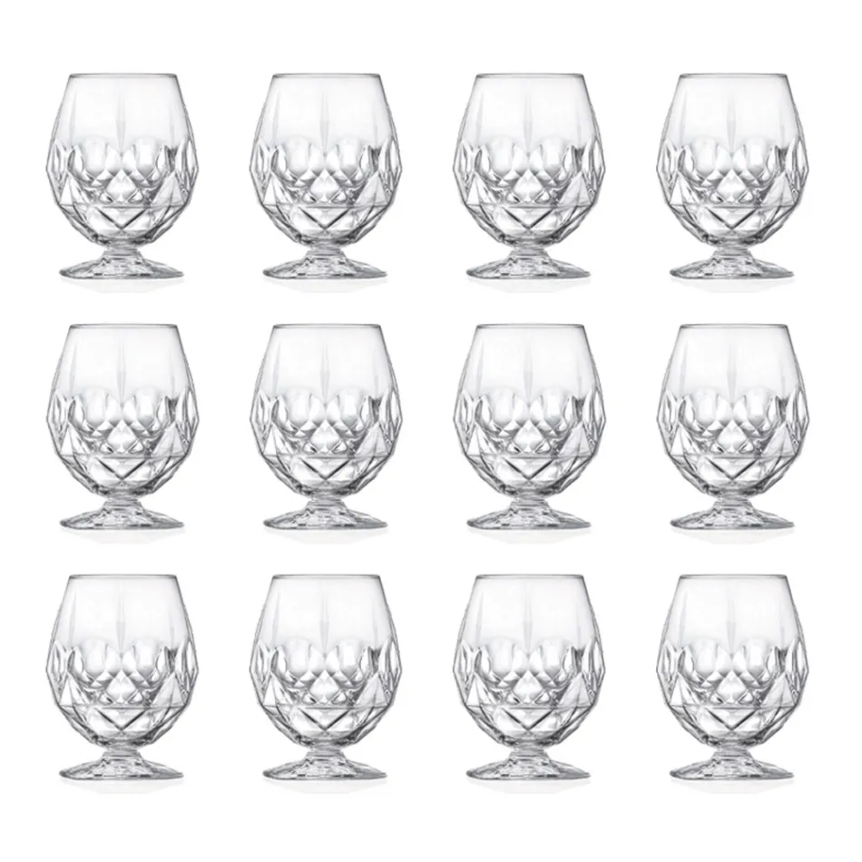 Low Glass Liqueur Glass Service in Eco Crystal 12 Pcs - Bromeo Viadurini