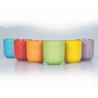 Colored Potted Ceramic Water Glasses Set 12 Pieces - Abruzzo Viadurini