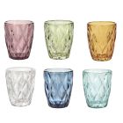 Colored Glass Water Glasses Set 12 Pieces Modern Design - Timon Viadurini