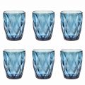 Colored Glass Water Glasses Set 12 Pieces Modern Design - Timon