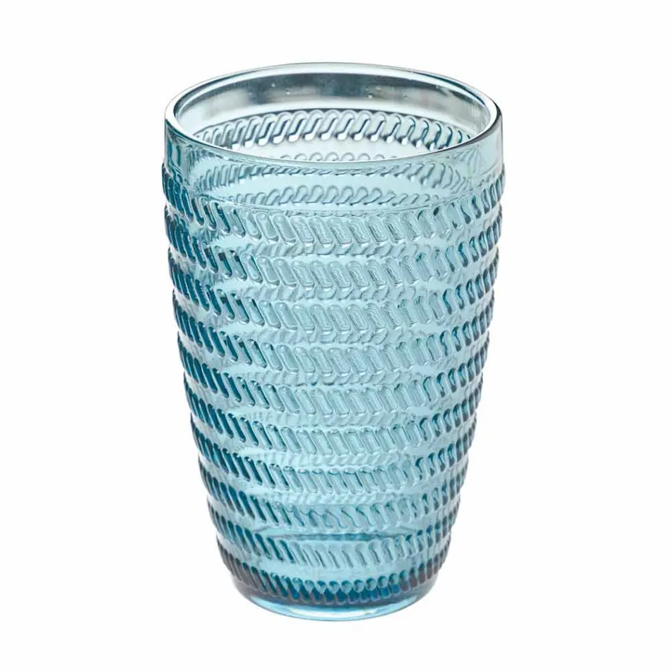 Modern Glass Drinkware Set in Decorated Glass 12 Pieces - Mix Viadurini