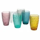 Modern Glass Drinkware Set in Decorated Glass 12 Pieces - Mix Viadurini