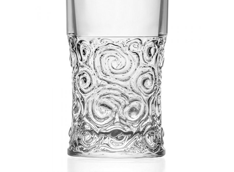 Highball Glasses Service in Eco Crystal Audace Decoration 12 Pieces - Ritmo Viadurini