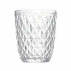 Glass Set in Colored and Carved Glass Water 12 Pieces - Brillo Viadurini