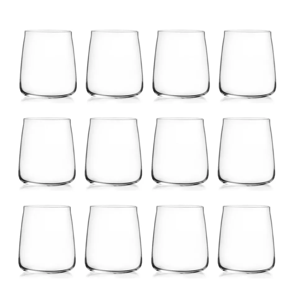 Tumbler Water Glasses Set Eco Crystal Minimal 12 Pcs - Primordio Viadurini