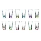 High Tumbler Crystal Eco Colored Glasses Service 12 Pieces - Amalgam Viadurini