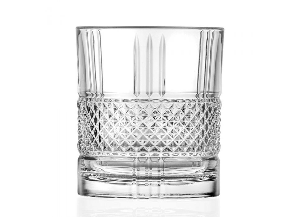 Low Tumbler Glasses Set in Decorated Eco Crystal 12 Pcs - Lively Viadurini