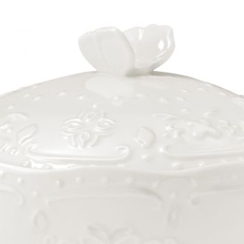 Buffet or Aperitif Service in Decorated White Porcelain 3 Pieces - Rafiki