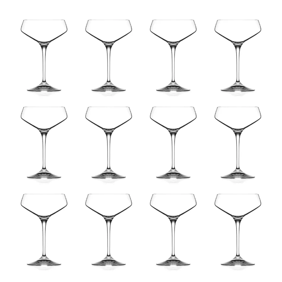 Italian Ecological Crystal Champagne Goblet Set 12 Pcs - Etera Viadurini