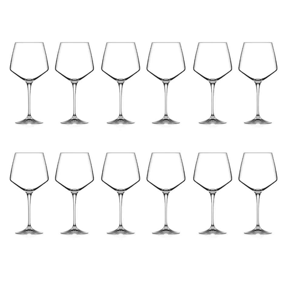 Red or White Eco Crystal Minimal Wine Glass Set 12 Pcs - Etera Viadurini