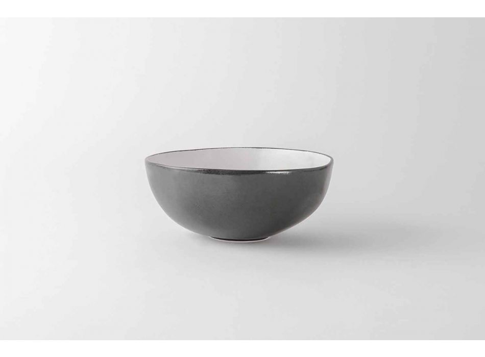 Bowls Service Bowls in Anthracite or Brown Stoneware Design 26 Pieces - Diletta Viadurini