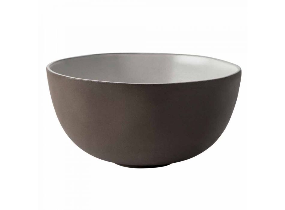 Bowls Service Bowls in Anthracite or Brown Stoneware Design 26 Pieces - Diletta