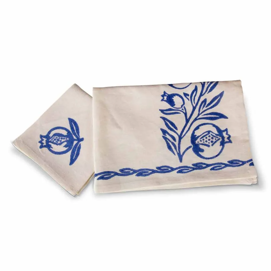 Italian Artisan Breakfast Service Hand Print on Ancient Fabrics - Brands Viadurini