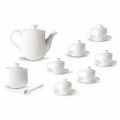 Complete Service of Coffee Cups 21 Pieces in White Porcelain - Samantha