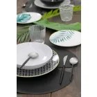Full Service Cutlery in Black Steel Modern Design 24 Pieces - Calamo Viadurini