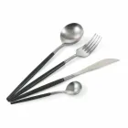 Full Service Cutlery in Black Steel Modern Design 24 Pieces - Calamopos1 Viadurini