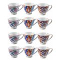 Complete Service Coffee Cups in Decorated Porcelain 12 Pieces - Anfa