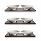 Small Cups Service with Wooden Tray Modern Elegant Design 9 Pieces - Flavia Viadurini