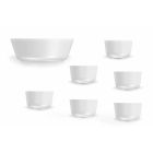 Modern Design White Porcelain Cups and Bowl Set 7 Pieces - Arctic Viadurini