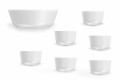 Modern Design White Porcelain Cups and Bowl Set 7 Pieces - Arctic