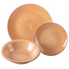 Set of 18 stoneware plates in shades of brown - Scimmer Viadurini