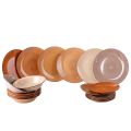 Set of 18 stoneware plates in shades of brown - Scimmer