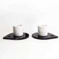 Coffee Service in Carrara Marble and Modern Marquinia Made in Italy - Garda