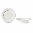 Dessert Service 6 Bowls and 6 Design Saucers in White Porcelain - Samantha Viadurini