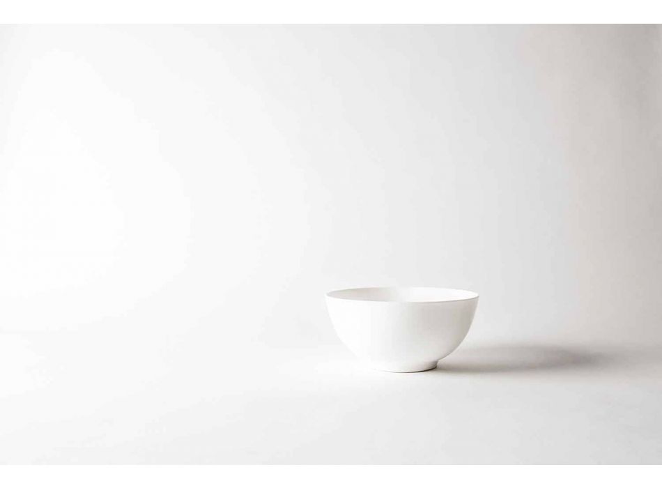 White Porcelain Serving Set Oval Plate and Bowl 10 Pieces - Romilda Viadurini