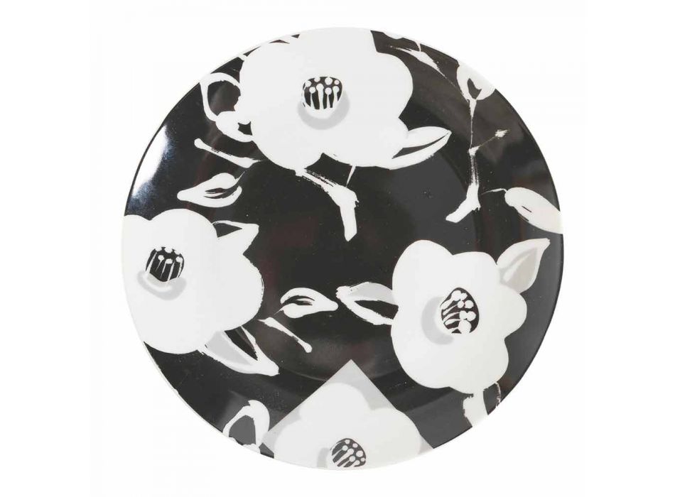 Porcelain and Stoneware Table Service, 18 Pieces Colored Plates - Nargile Viadurini