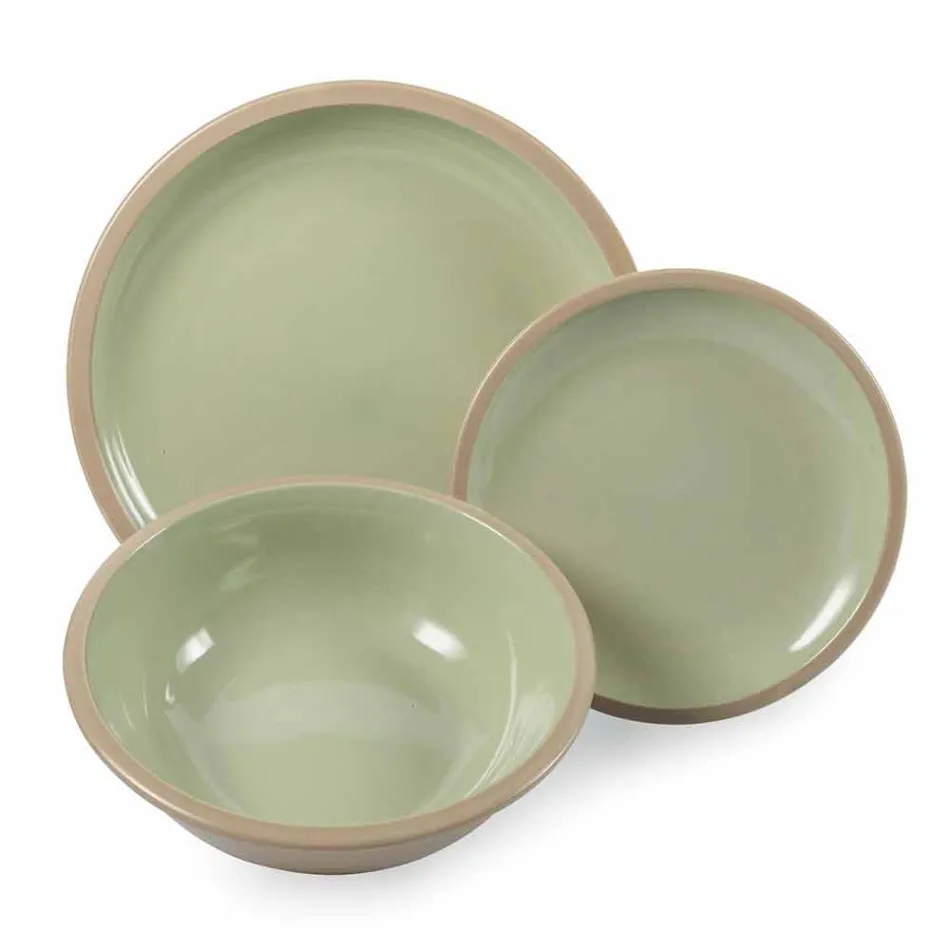 Dinnerware Set Colored Plates Full 18 Pieces Design - Osteria Viadurini