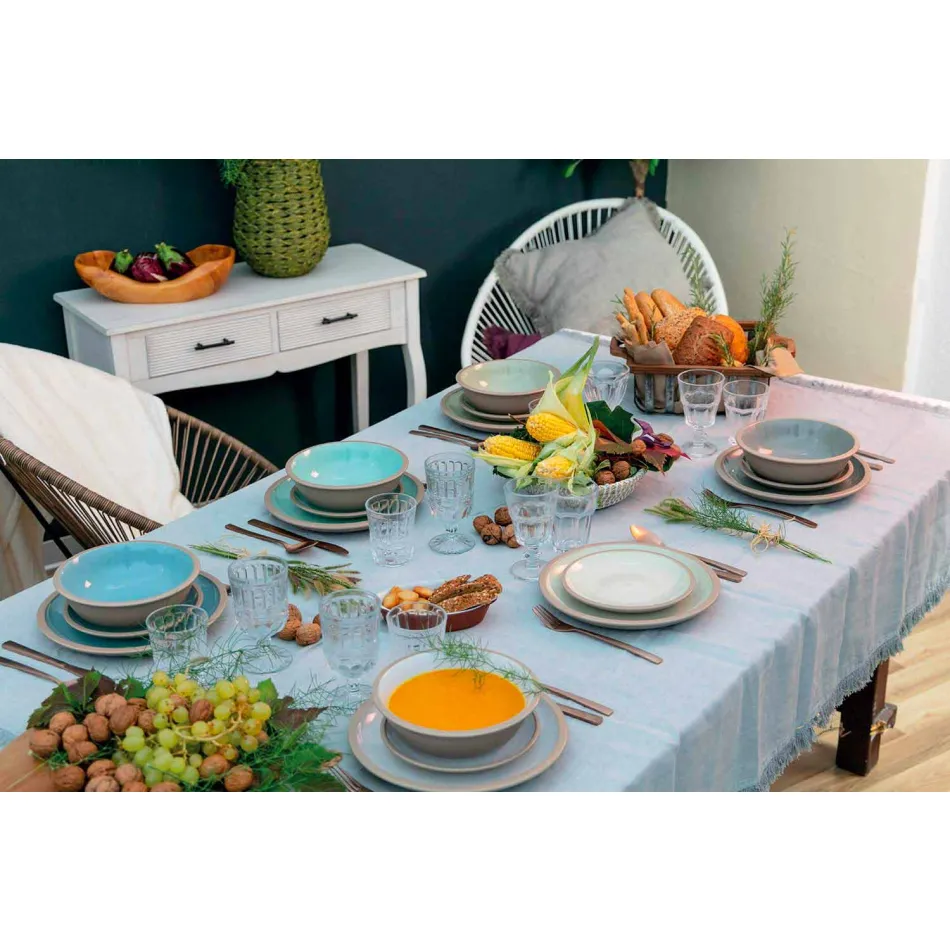 Tableware Colored Dishes Set Full 18 Pieces Design - Osteria Viadurini