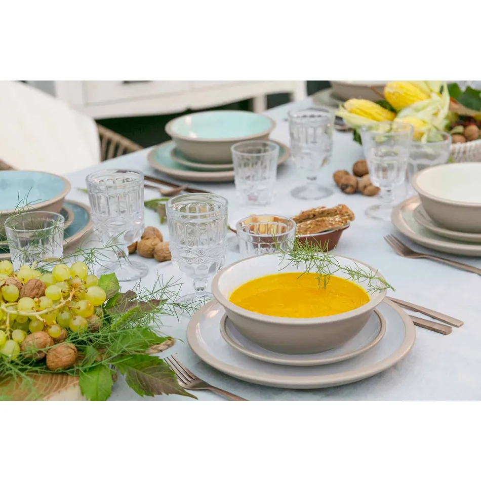 Tableware Colored Dishes Set Full 18 Pieces Design - Osteria Viadurini