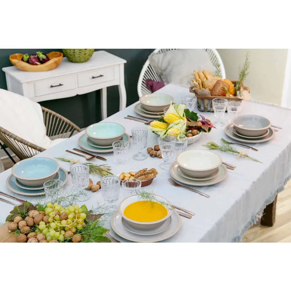 Tableware Colored Dishes Set Full 18 Pieces Design - Osteria Viadurini