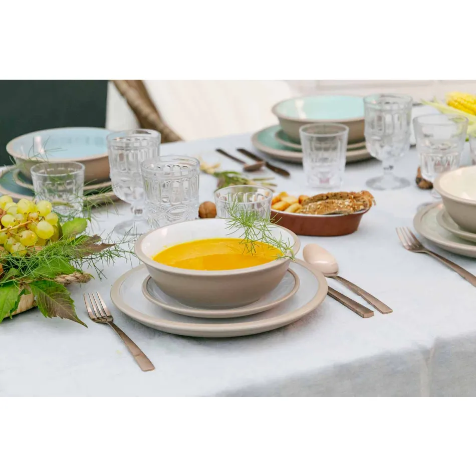 Tableware Colored Dishes Set Full 18 Pieces Design - Osteria Viadurini