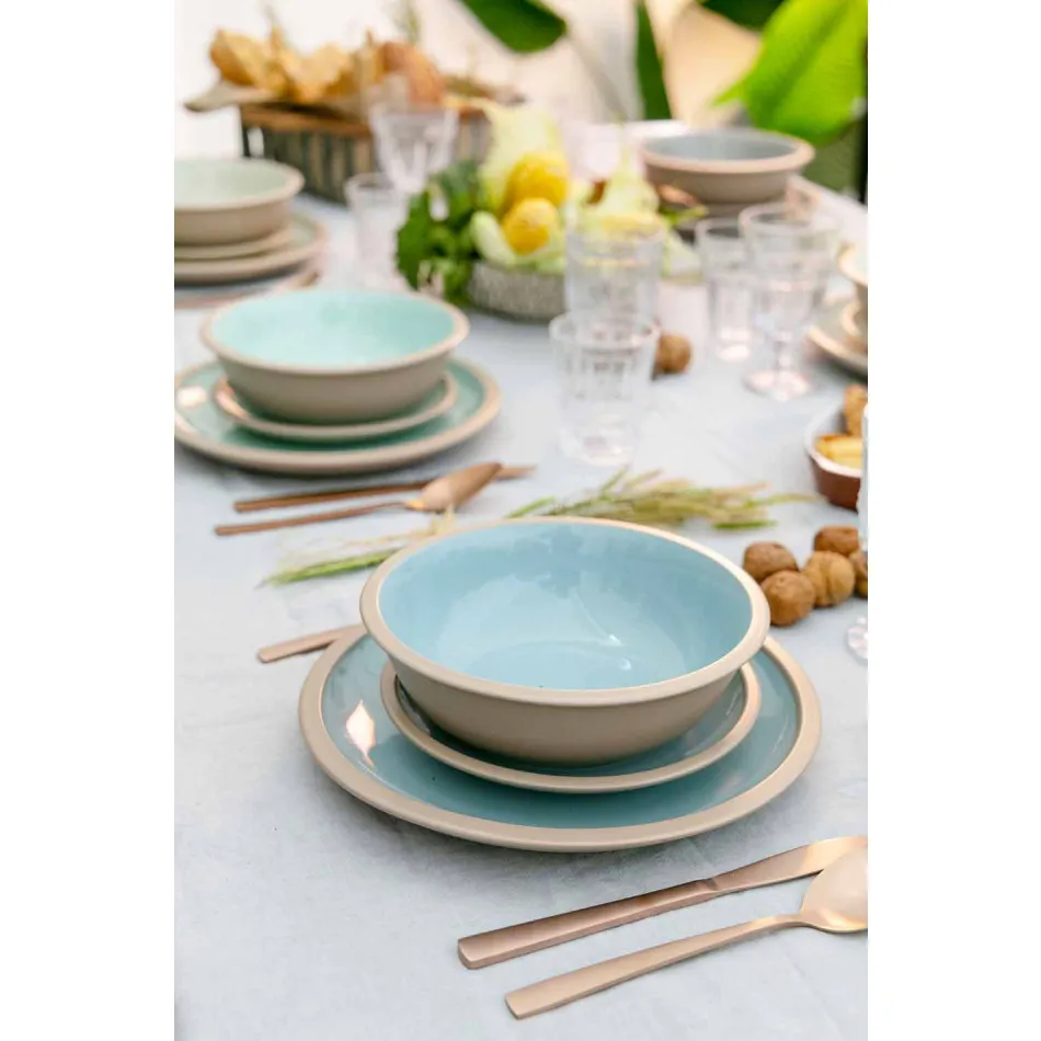 Tableware Colored Dishes Set Full 18 Pieces Design - Osteria Viadurini