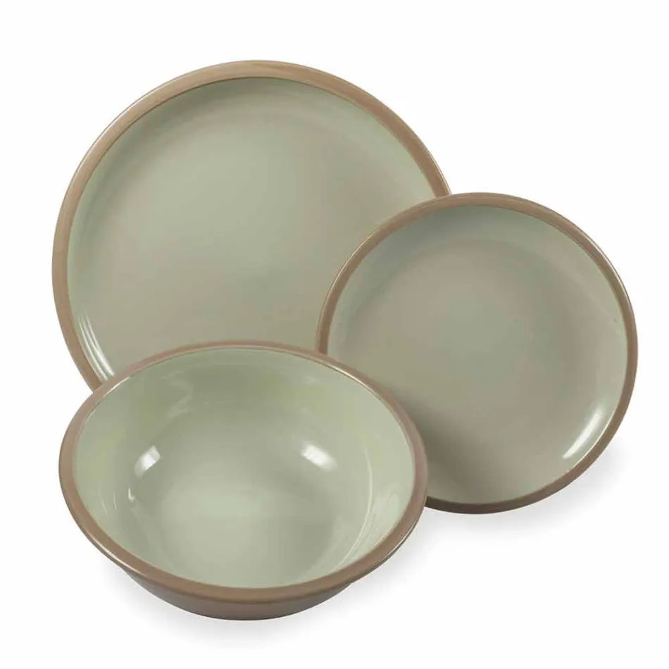 Dinnerware Set Colored Plates Full 18 Pieces Design - Osteria Viadurini