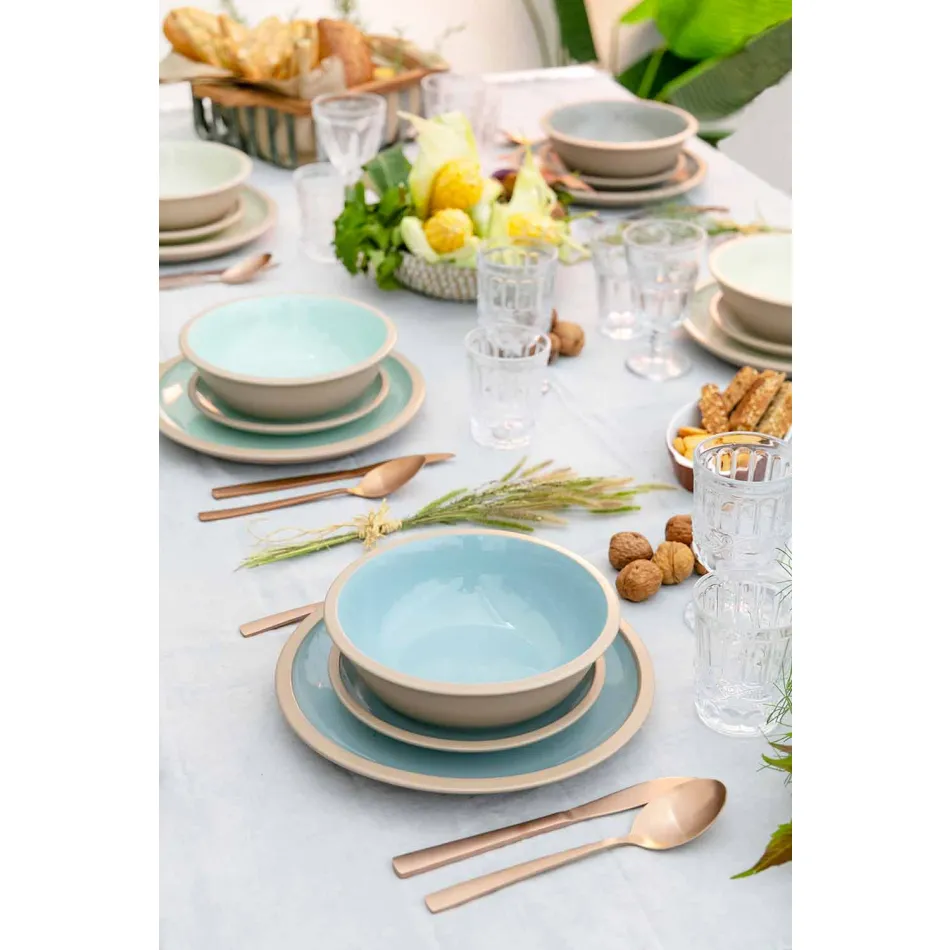 Tableware Colored Dishes Set Full 18 Pieces Design - Osteria Viadurini