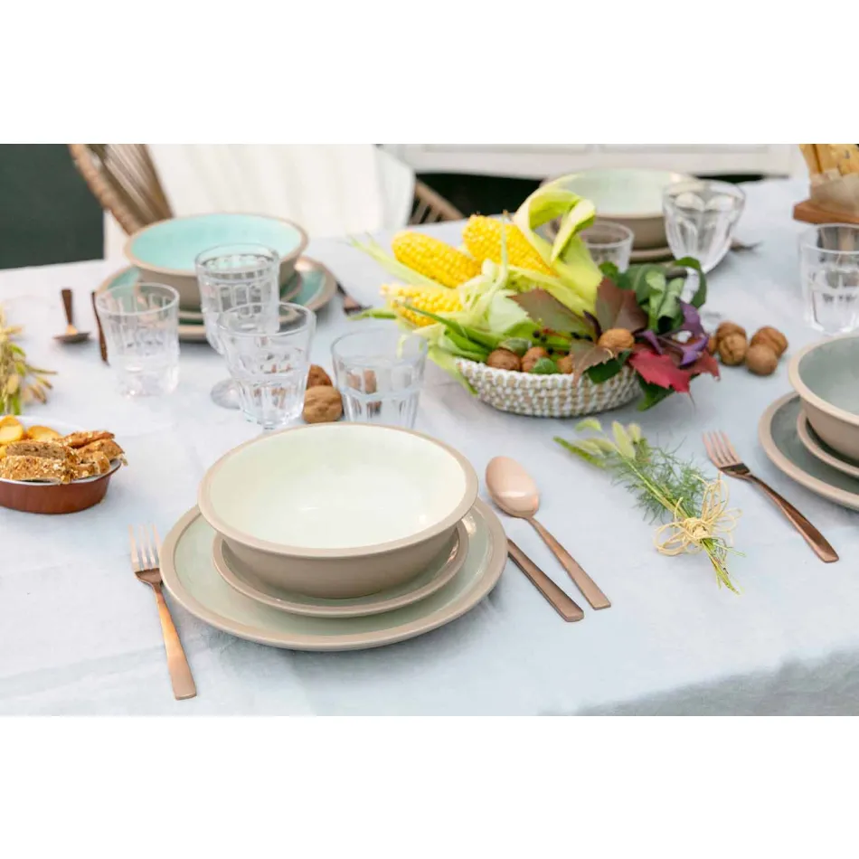 Tableware Colored Dishes Set Full 18 Pieces Design - Osteria Viadurini