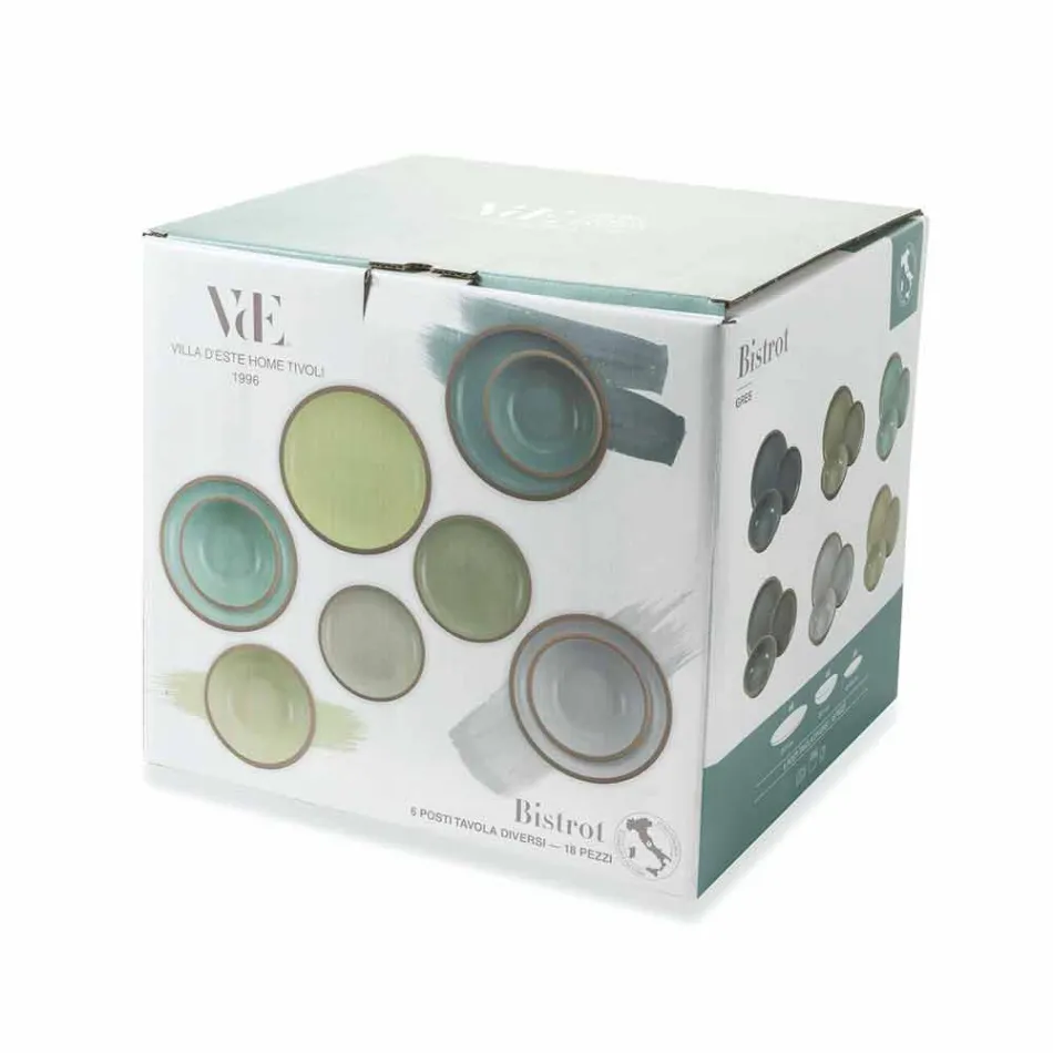 Dinnerware Set Colored Plates Full 18 Pieces Design - Osteria Viadurini